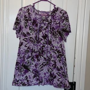 KOI by Kathy Peterson Purple SZ Large Scrub Top